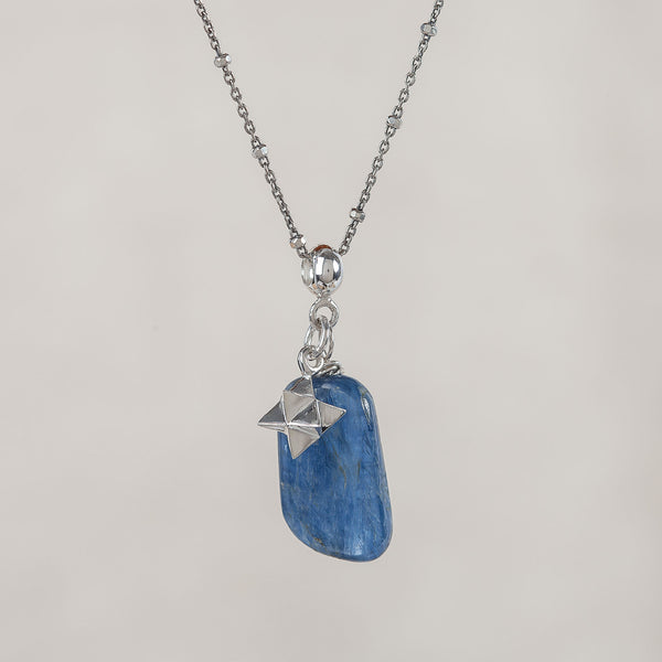 I Am Empathy, Kyanite Crystal and Silver Necklace