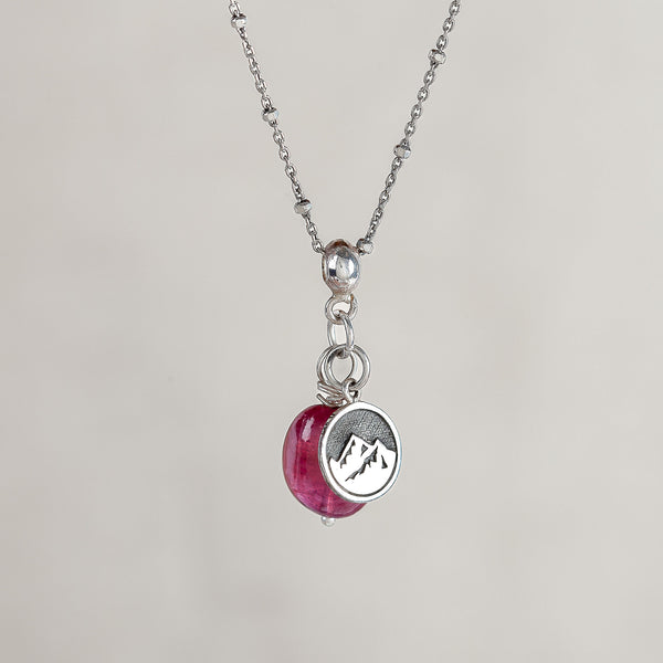 I Am Vitality, Ruby Gemstone and Silver Necklace