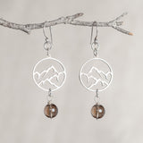 I Am Grounded, Smoky Quartz Crystal and Silver Earrings