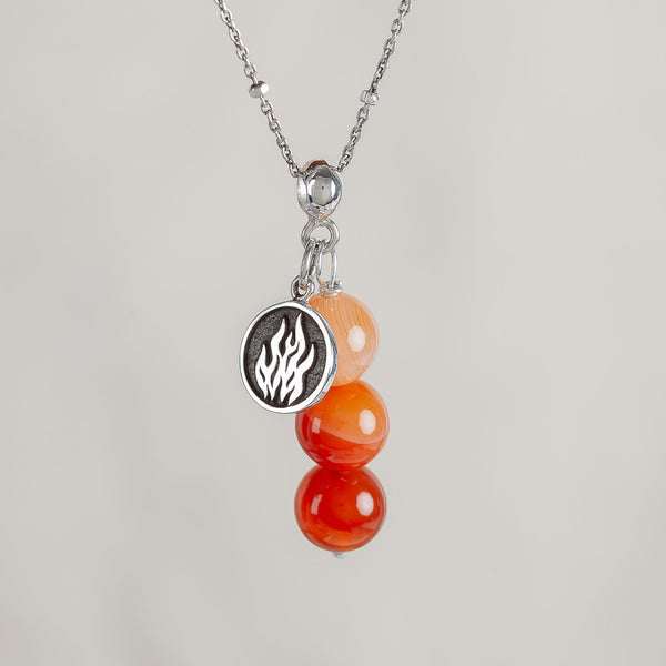 I Am Passionate, Carnelian Crystal and Silver Necklace