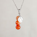 I Am Passionate, Carnelian Crystal and Silver Necklace