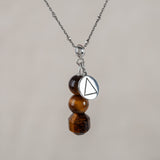 I Am Balanced, Tiger Eye Crystal and Silver Necklace