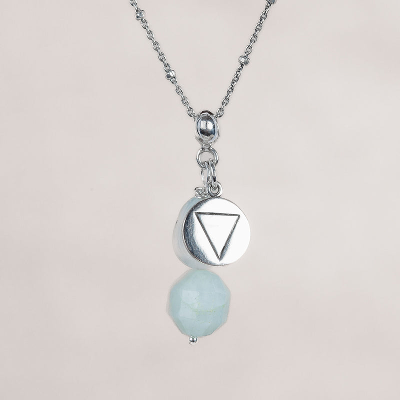 I Am Expressive, Aquamarine Crystal and Silver Necklace