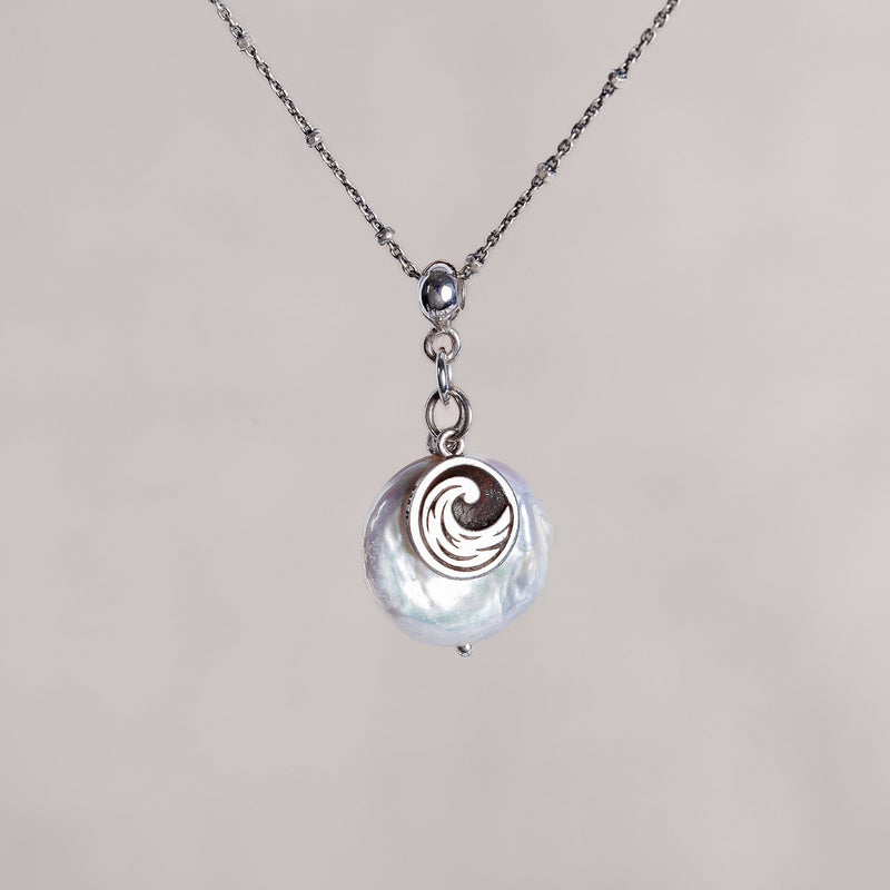 I Am Wisdom, Pearl Gemstone and Silver Necklace