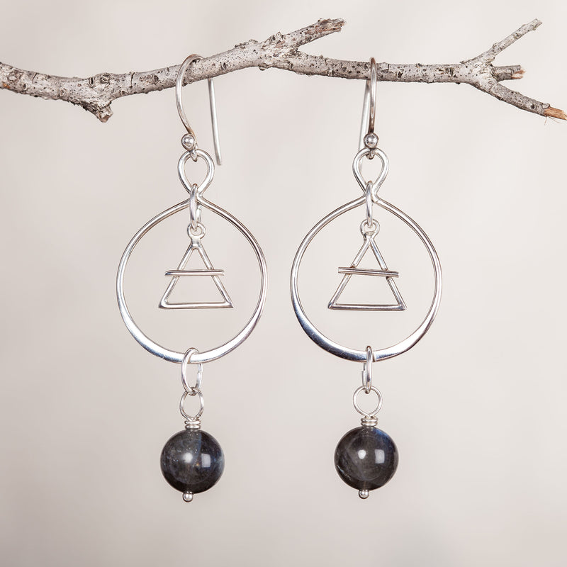 I Am Magical, Labradorite Crystal and Silver Earrings